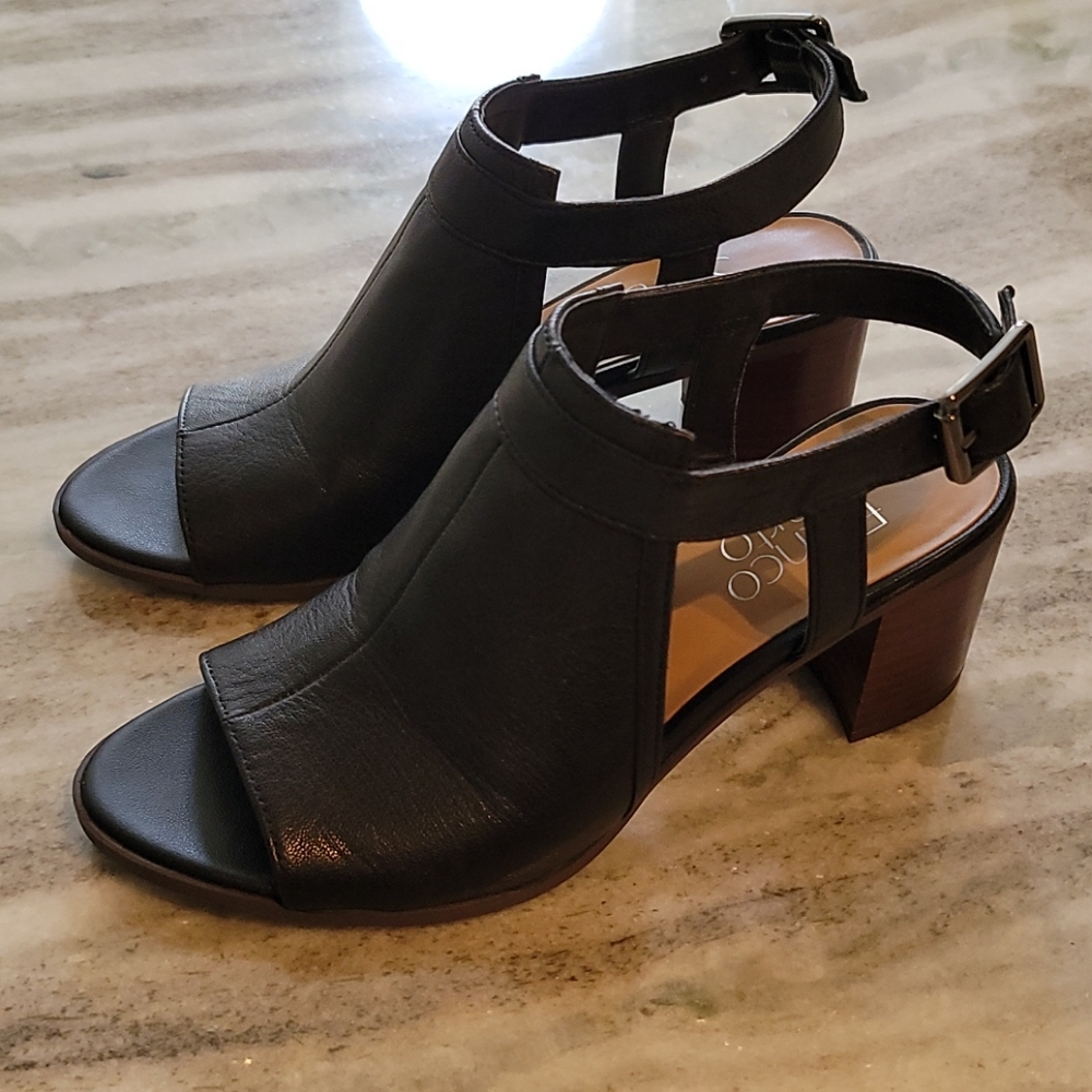 Franco Sarto Leather Heeled Sandal Size 6.5M